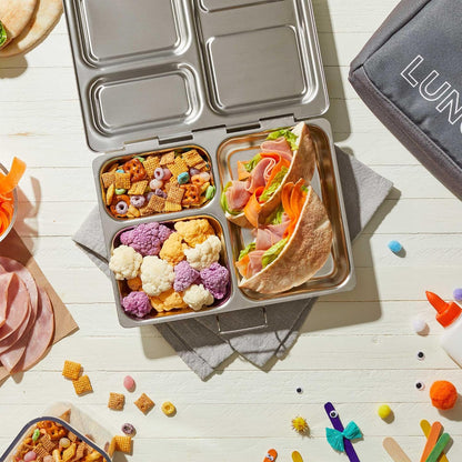 PlanetBox Rover Stainless Steel Bento Box Style Lunch Box for Kids with 5 Compartments – Durable, Dishwasher Safe and BPA-Free Food Container
