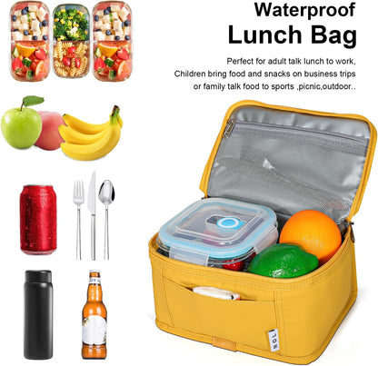 NOL Mini Insulated Lunch Bag for Women Men Kids | Small Leakproof Reusable Lunch Tote | Fits 6 Cans 330ml | Thermal Cooler for Work School Picnic Camping, Navy blue