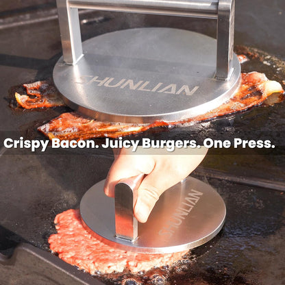 3.1lb Smash Burger Press 6" Stainless Steel Burger Smasher Tool
