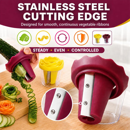 Vegetable Spiralizer and Curler, 2 Pack Rose Slicer for Carrot & Cucumber