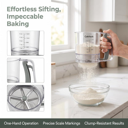 Cabilock Handheld Flour Sifter with Handle Fine Mesh Powder Strainer for Baking Flour Sugar Cocoa Powder Easy to Use and Clean for Home Restaurant Catering