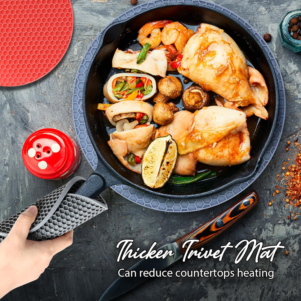Joyhalo 4 Pack Trivets for Hot Dishes