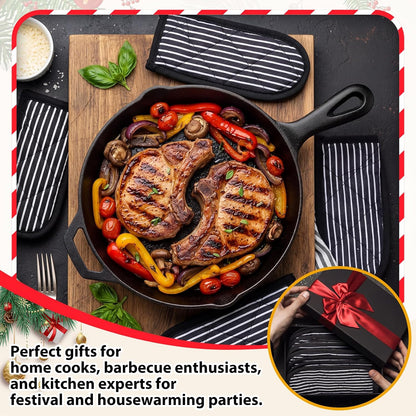 Dandat 24 Set Hot Handle Covers for Daily Replace Use Gift Pan Handle Sleeve Cover Heat Resistant Cast Iron Holder Sleeve Washable Handgrip Mitts for Christmas Kitchen BBQ Baking Cookware (Chili)
