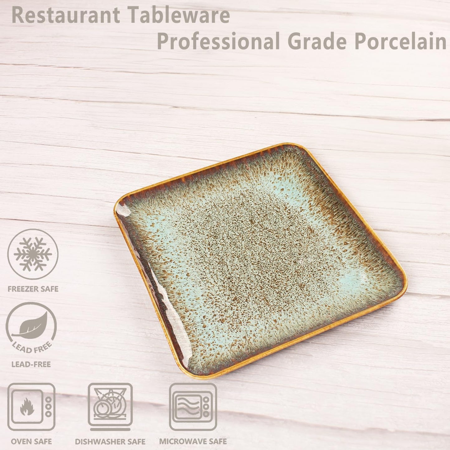 Porcelain Plate Set Large Serving Tray Set of 4, Reusable Serving Platters for Party Food, Cookie, Appetizer, Charcuterie, Snack, Dessert Display,Stackable Kitchen Dish 14.4 INCH