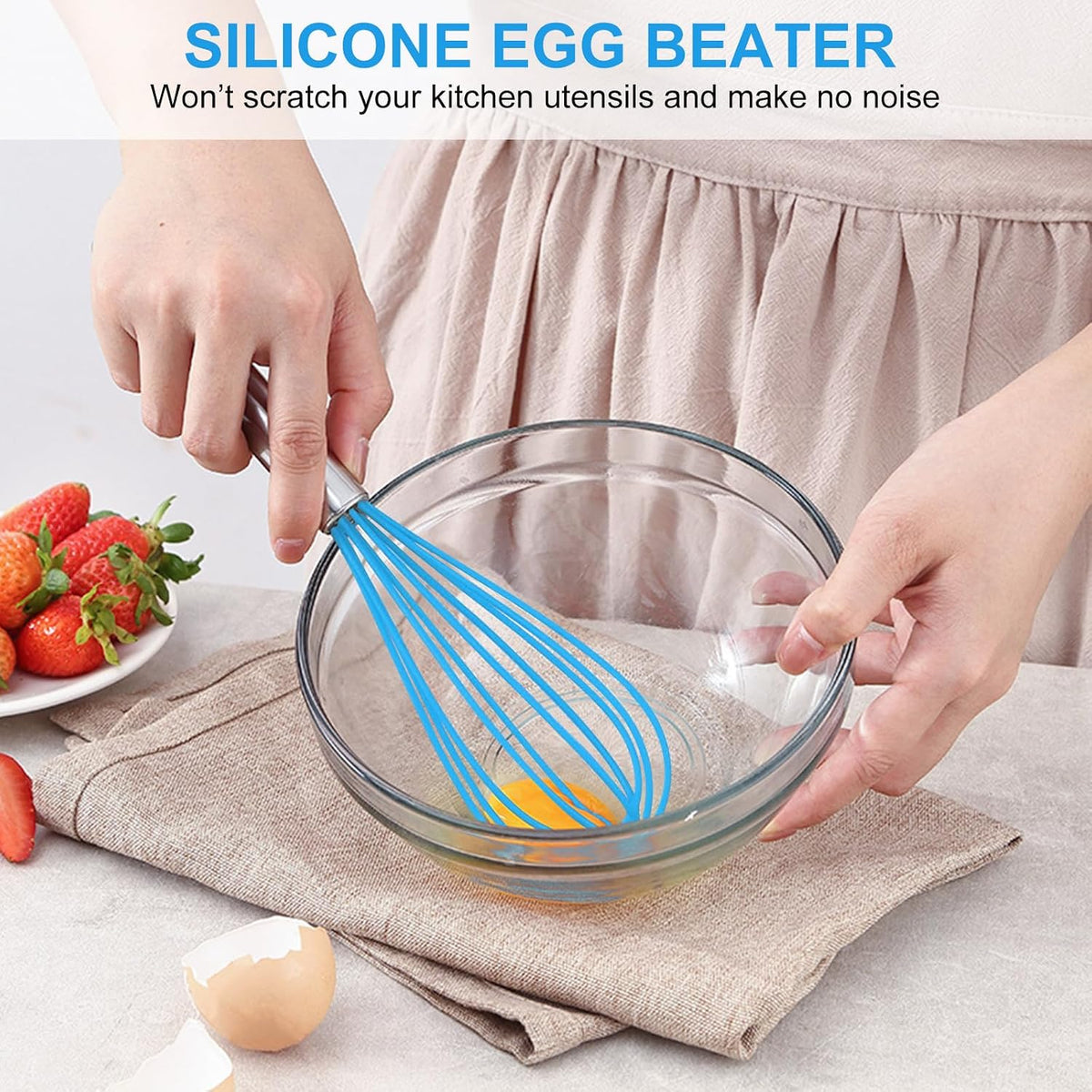 NileHome 3-Pack Stainless Steel Whisk Set, Kitchen Utensils for Cooking
