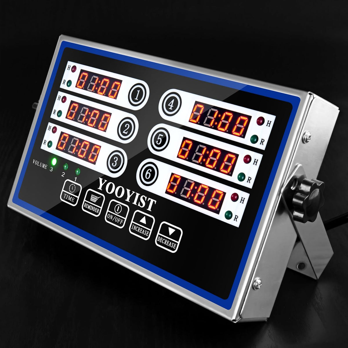 6 Channel Commercial Kitchen Timer Digital Stainless Steel Timer