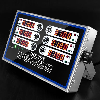 6 Channel Commercial Kitchen Timer Digital Stainless Steel Timer