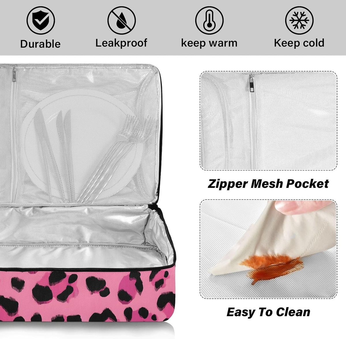Casserole Carrier Insulated West Cowboy Horses Dish 9x13 with Lid Party Travel Warmer Bag for Hot or Cold Food Lasagna Pizza Holder Tote - Colors B