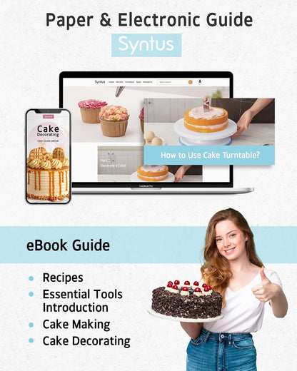 Syntus 65 PCs Cake Decorating Kit with Cake Stand, Cake Baking Supplies