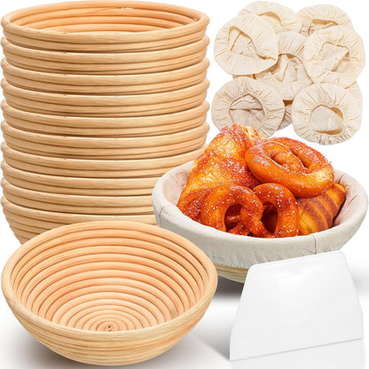 Gejoy 8 Pack 10 Inch Oval Banneton Bread Proofing Basket for Bakers