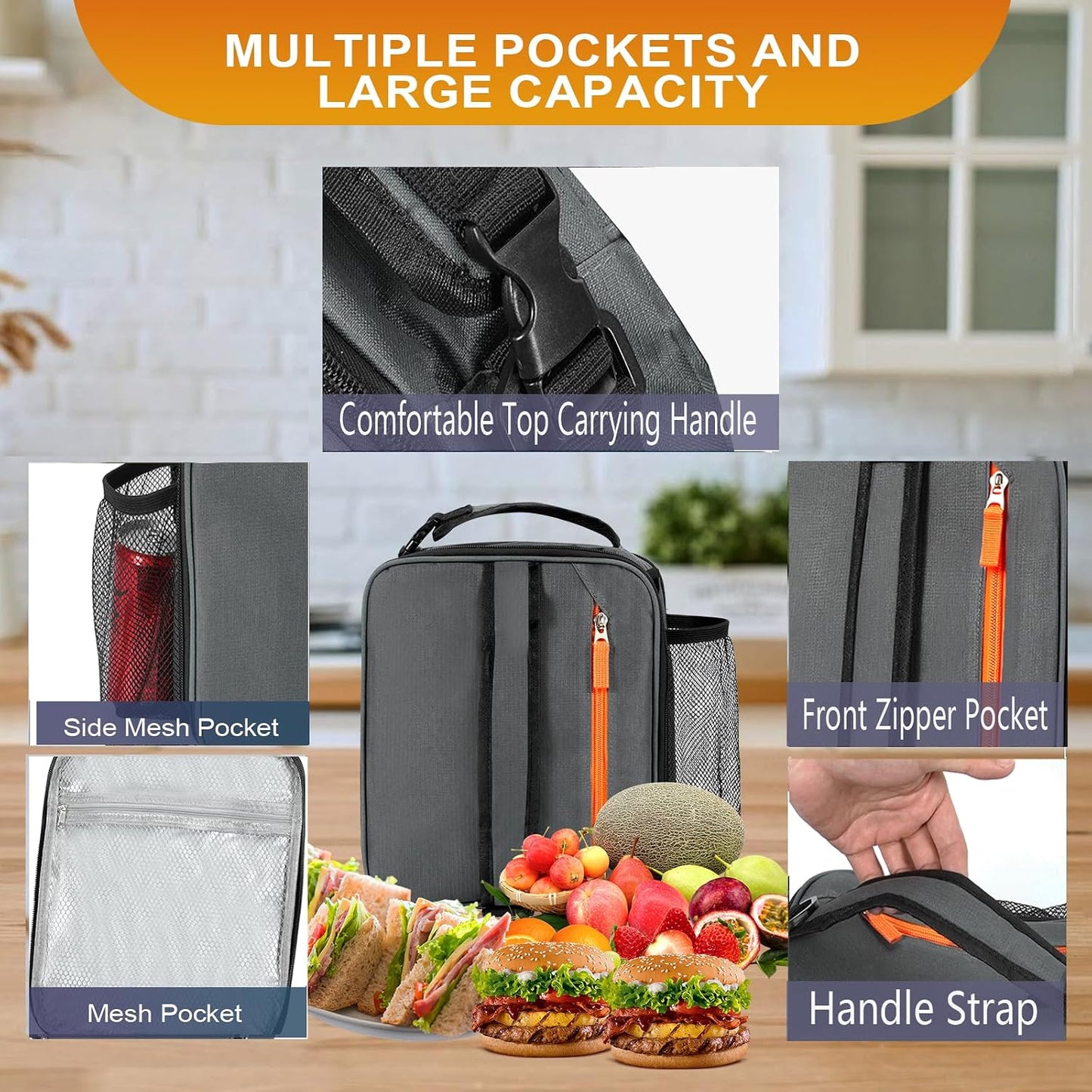 Lunch Box Insulated Lunch bag for Men Teen Kids Boys Adult Portable Stylish Small Lunchbox Special Design for Working Office school Picnic