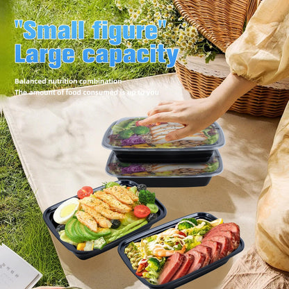 50 Pack (100-Piece) 28oz Meal Prep Containers, 50 Pack (100-Piece) Rectangle,BPA-Free, Food Safe & Leakproof Reusable Plastic Food Storage – Microwave Safe, Stackable Takeout Boxes