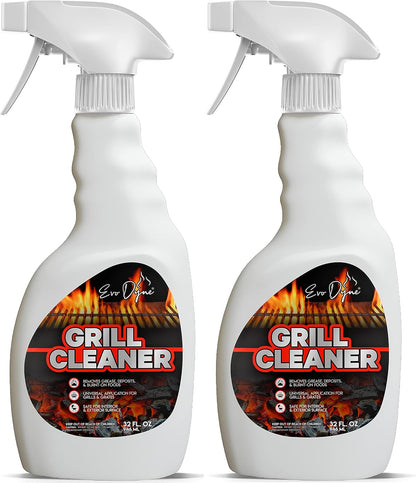 Evo Dyne Grill Cleaner Spray (32 oz), Made in USA - Quickly Cleans BBQ Burnt-on Foods and Grease from Grill Grates - Heavy Duty, Fast-Acting Formula, Less Scrubbing - Food Safe Grill & Oven Degreaser