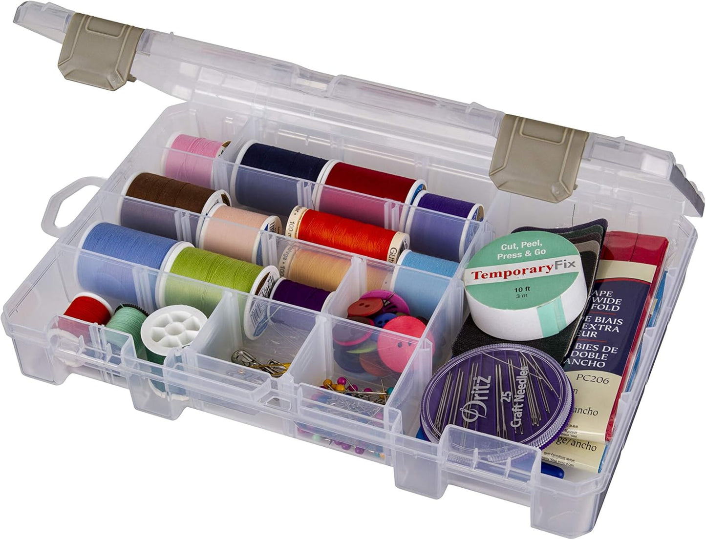 ArtBin Large Solutions Box Clear Art & Craft Organizer with Dividers - Plastic Storage Case for Convenient and Versatile Storage - Ideal for Various Craft Supplies
