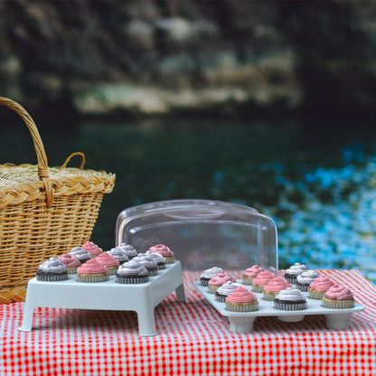 Top Shelf Elements MINI Cupcake Box. NOT For Standard Size Cupcakes. Fashionable Green Carrier Holds 24 MINI-Size Cupcakes, Cupcake Traveler,