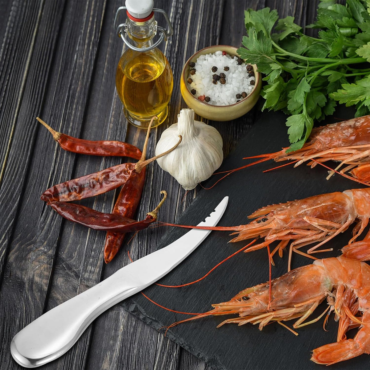 Stainless Steel Shrimp Peeling Tool for Simple Vein Removal