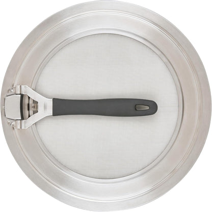 Circulon Tools and Gadgets Universal Splatter Guard Mesh Grease Cover for Pots and Pans Protects Stove, Countertop, and Kitchen from Oil when Frying, 13 Inch Splatter Guard - Stainless Steel