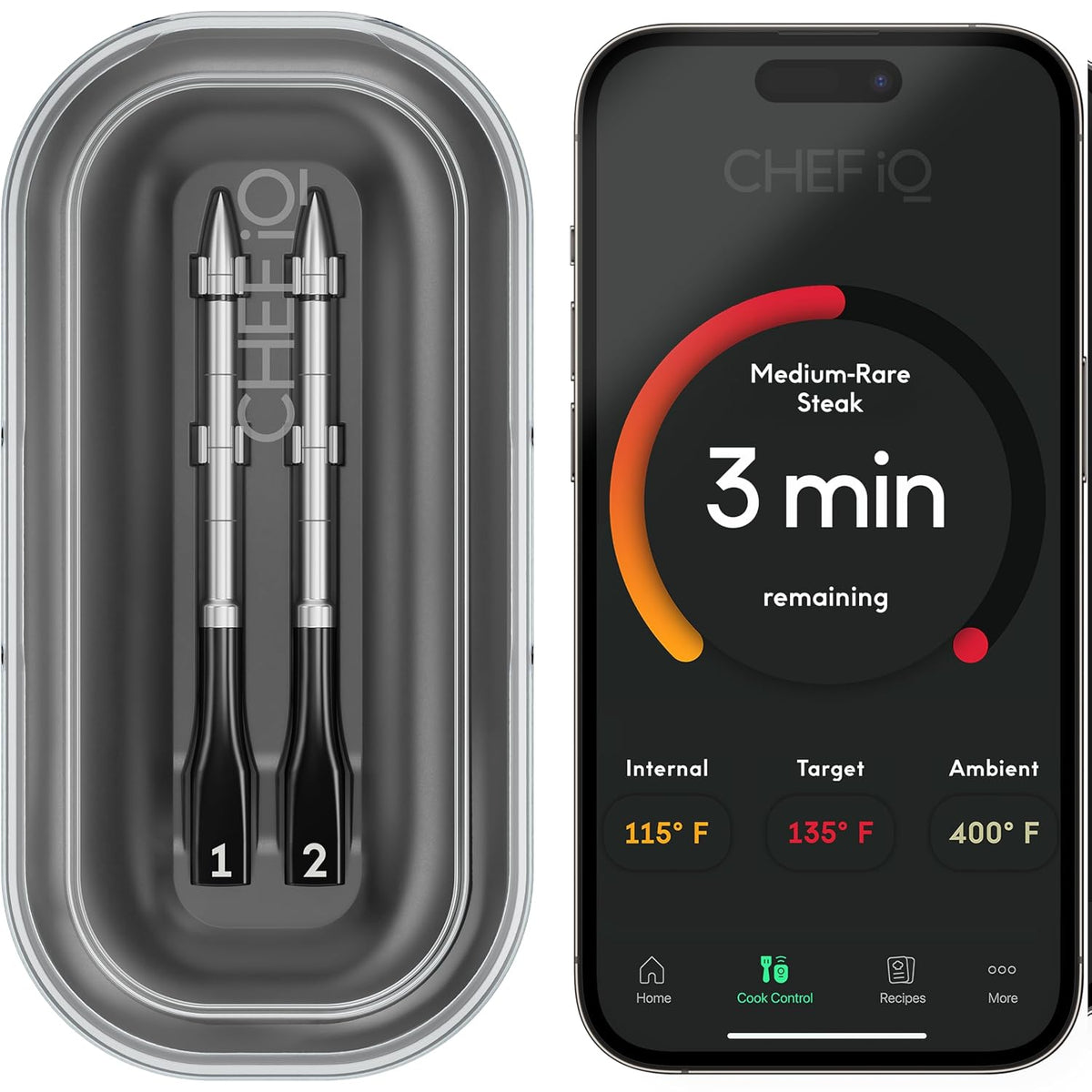 CHEF iQ Sense Smart Wireless Meat Thermometer with Ultra-Thin Probe, Unlimited Range Bluetooth Meat Thermometer, Digital Food Thermometer for Remote Monitoring of BBQ Grill, Oven, Smoker, Air Fryer