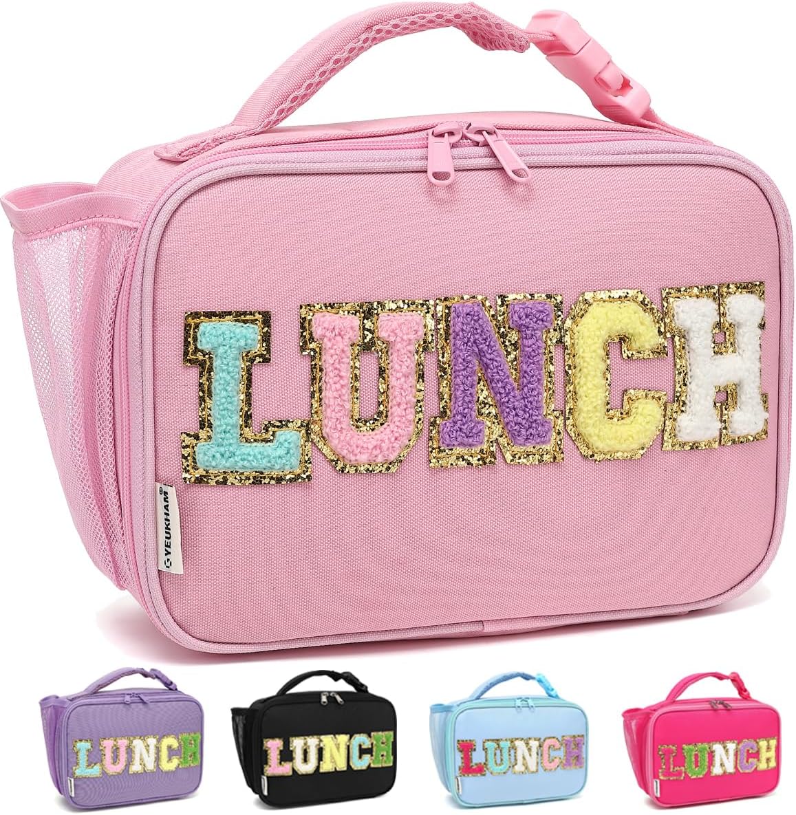 GYEUKHAM Insulated Lunch Box for School, Thermal Reusable Durable Freezable Lunch Bags for Kids Boys Girls Men Women - Small Soft Cooler Portable Lunch Tote Kit for Work Picnic Travel,Black