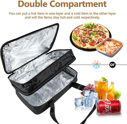 Insulated Casserole Carrier Fits Pioneer Woman Kitchen Stuff & 9x13 Baking Dish, Large Lasagna Lugger Tote, Leakproof Thermal Food Warmer Bag for Potluck, Picnic, Travel, Hot/Cold Food & Mom Gifts