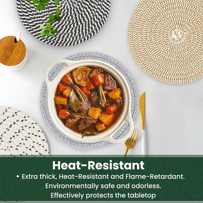 10 Inch Trivets for Hot Dishes, Hot Pots and Pans, 5 Pcs