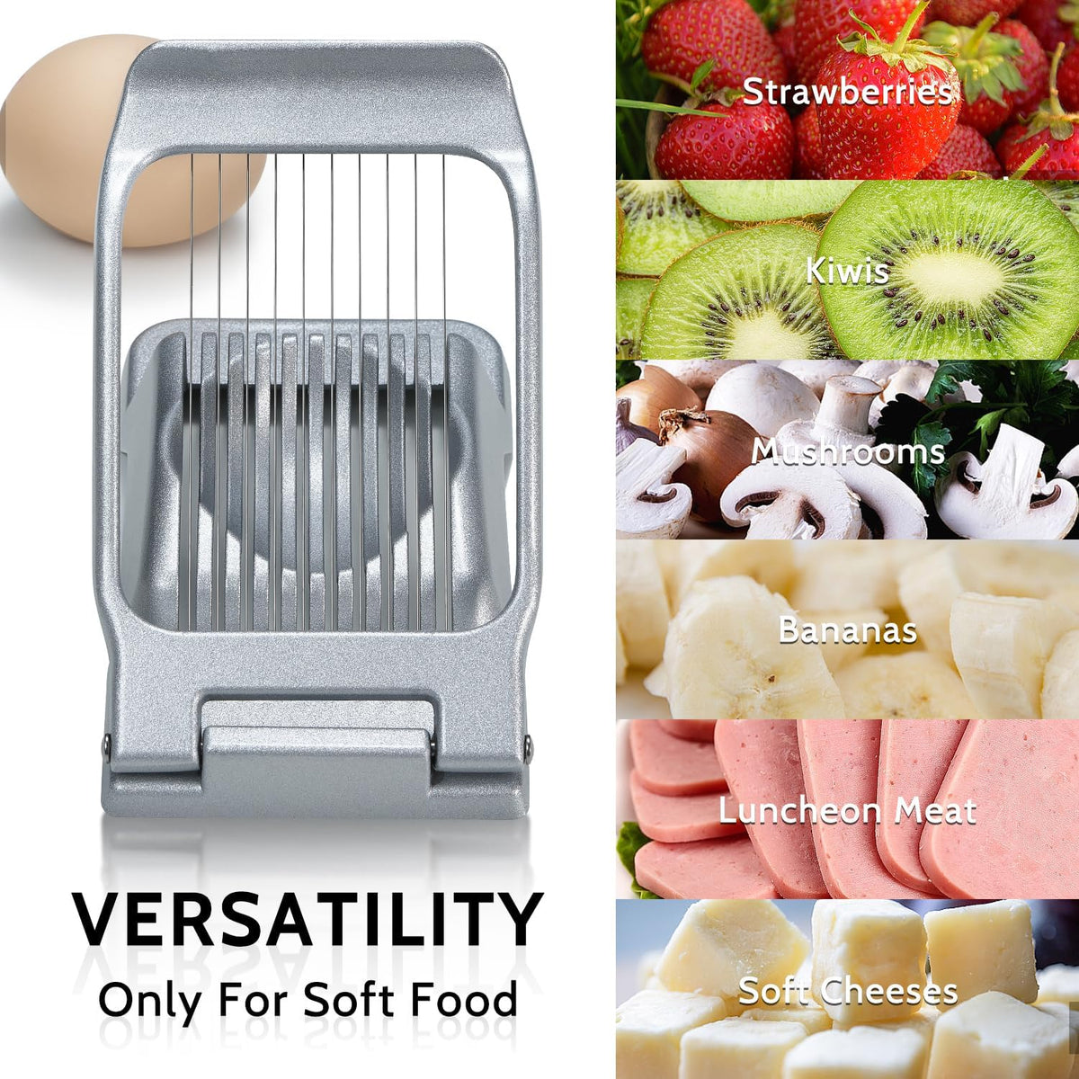 Sopito Heavy Duty Stainless Steel Wire Egg Slicer for Hard Boiled Eggs