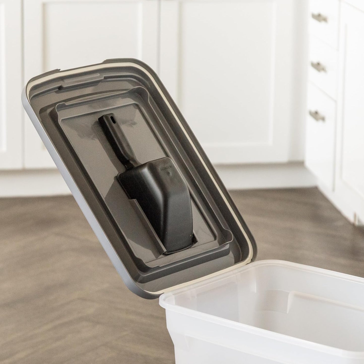 IRIS USA Dog Food Storage Container 58 Lb, Airtight Large Pet Food Storage Bin with Wheels, for Dog Cat Bird Chicken Food, Holds Up to 58 lbs, Keep Fresh, BPA Free, Made in USA, Black