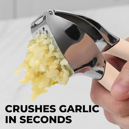 Zulay Kitchen Metal Comfort Grip Garlic Press