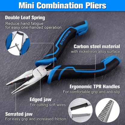 SPEEDWOX Long Reach Bent Needle Nose Pliers With Smooth Jaw Angled Needle Nose Pliers For Jewelry Making Fish Bone Pliers Tweezers Bent Chain Nose Pliers For Wire Bending And Small Object Gripping
