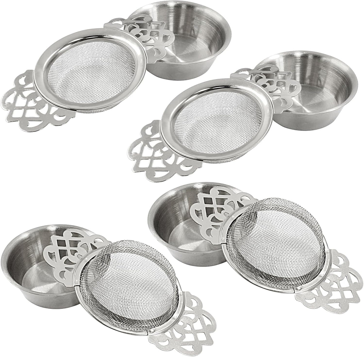 2 Pack Tea Strainers, Stainless Steel, Sliver