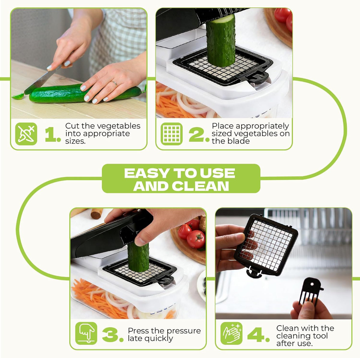 Veggie Chopper & Onion Dicer, Spiralizer, Container, Safety Glove