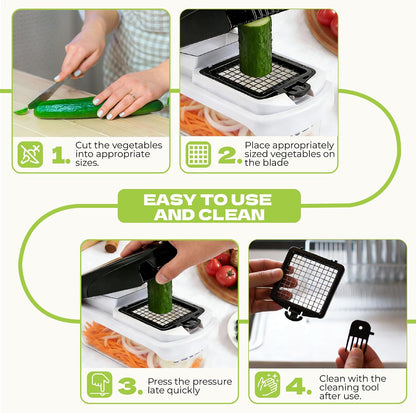 Veggie Chopper & Onion Dicer, Spiralizer, Container, Safety Glove