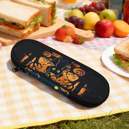 Travel Cutlery Set with Case for Kids Portable Utensil Case Reusable Silverware Pouch for School Travel Lunch Capybara Flower