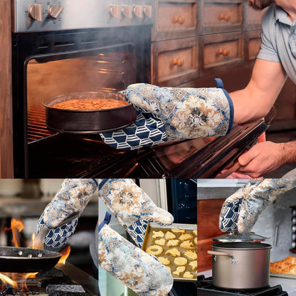 Mini Silicone Oven Mitts, Heat Resistant Kitchen Mittens 2-Pack Set