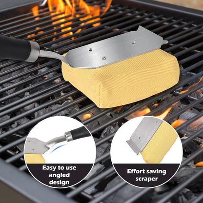 Grill Brush for Outdoor Grill -Steam Grill Brush Bristle Free for Cast Iron/Stainless Grates，BBQ Cleaner Brush with Durable Scraper，Safe Grill Cleaner Brush, Gifts for Men/Dad