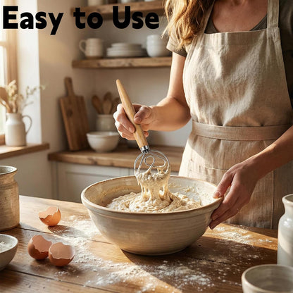 TEEVEA Danish Dough Whisk, Stainless Steel for Sourdough Bread