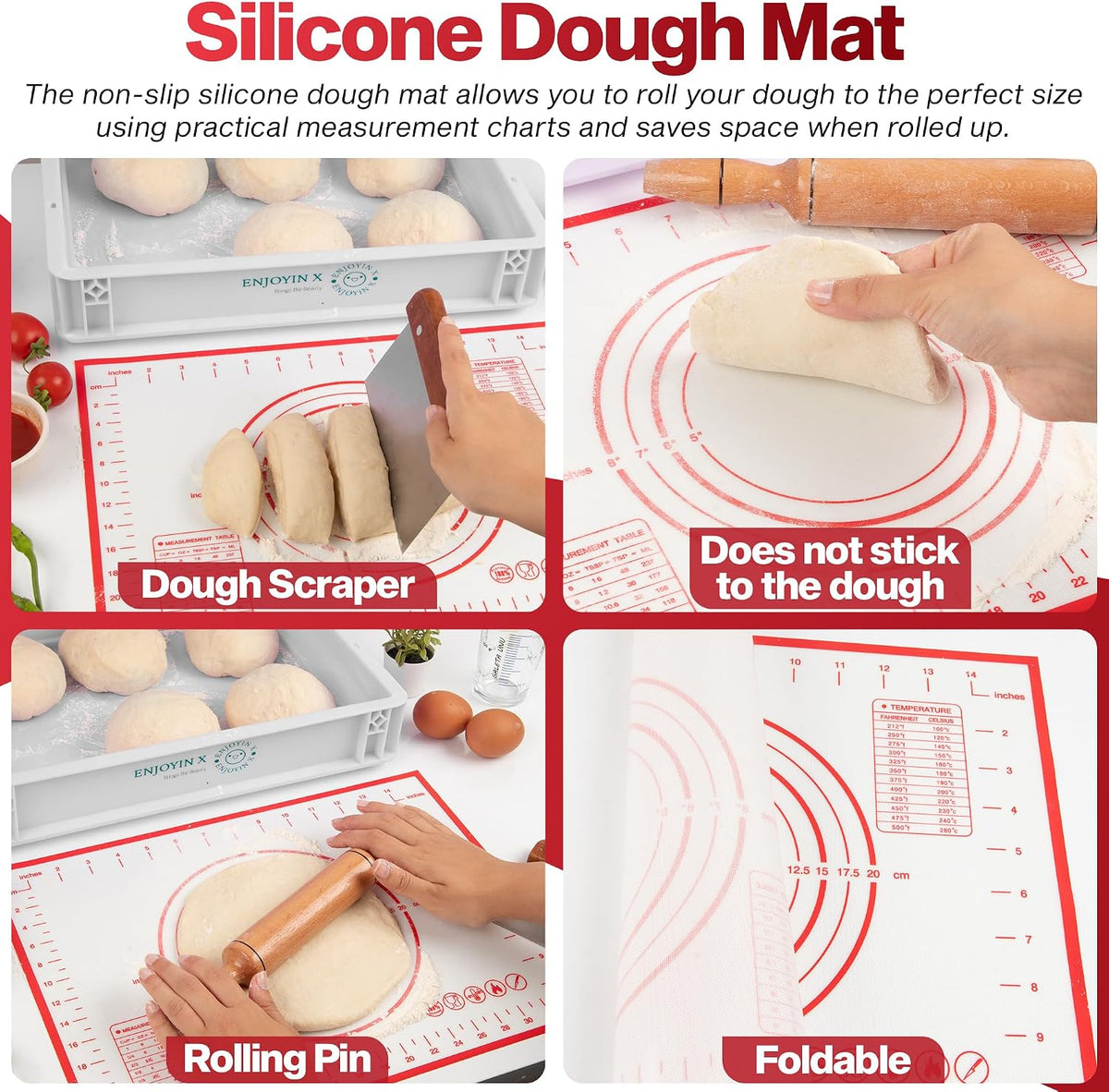 2-Pack Pizza Dough Proofing Box with Lid - Dough Tray & Proofing Container for Pizza, Bread, Sourdough - Stackable Design 16" x 12" x 3.5", White