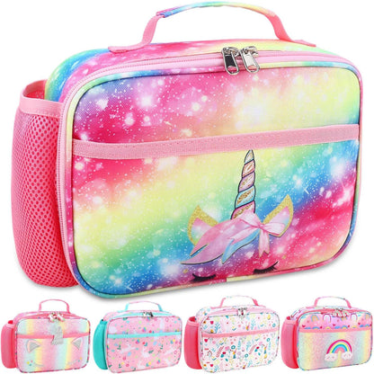RHCPFOVR Kids Lunch Bag - Insulated Lunch Box for Boys Girls,Washable Lunch Bag and Reusable Toddler Leak-proof Lunchbox for School and Daycare - Colors A
