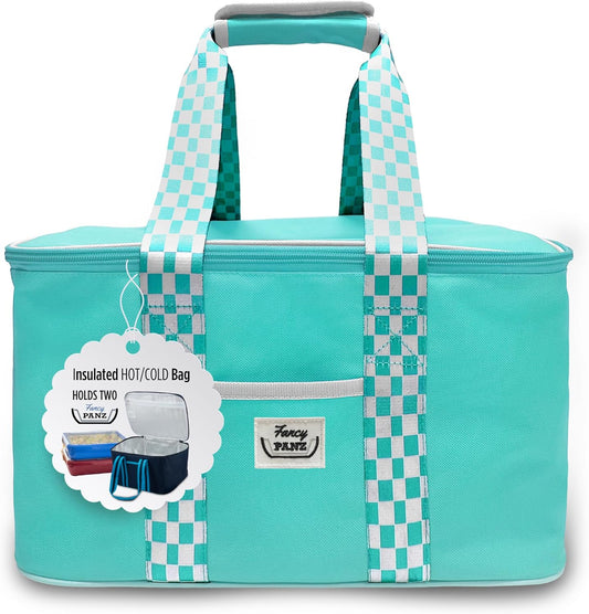 Fancy Panz Insulated Casserole Carrier Bag - Pink Thermal Food Transport Bag for Hot & Cold Dishes - Holds 2 Portable Insulated Bag for Potlucks, Parties, Tailgates & Entertaining