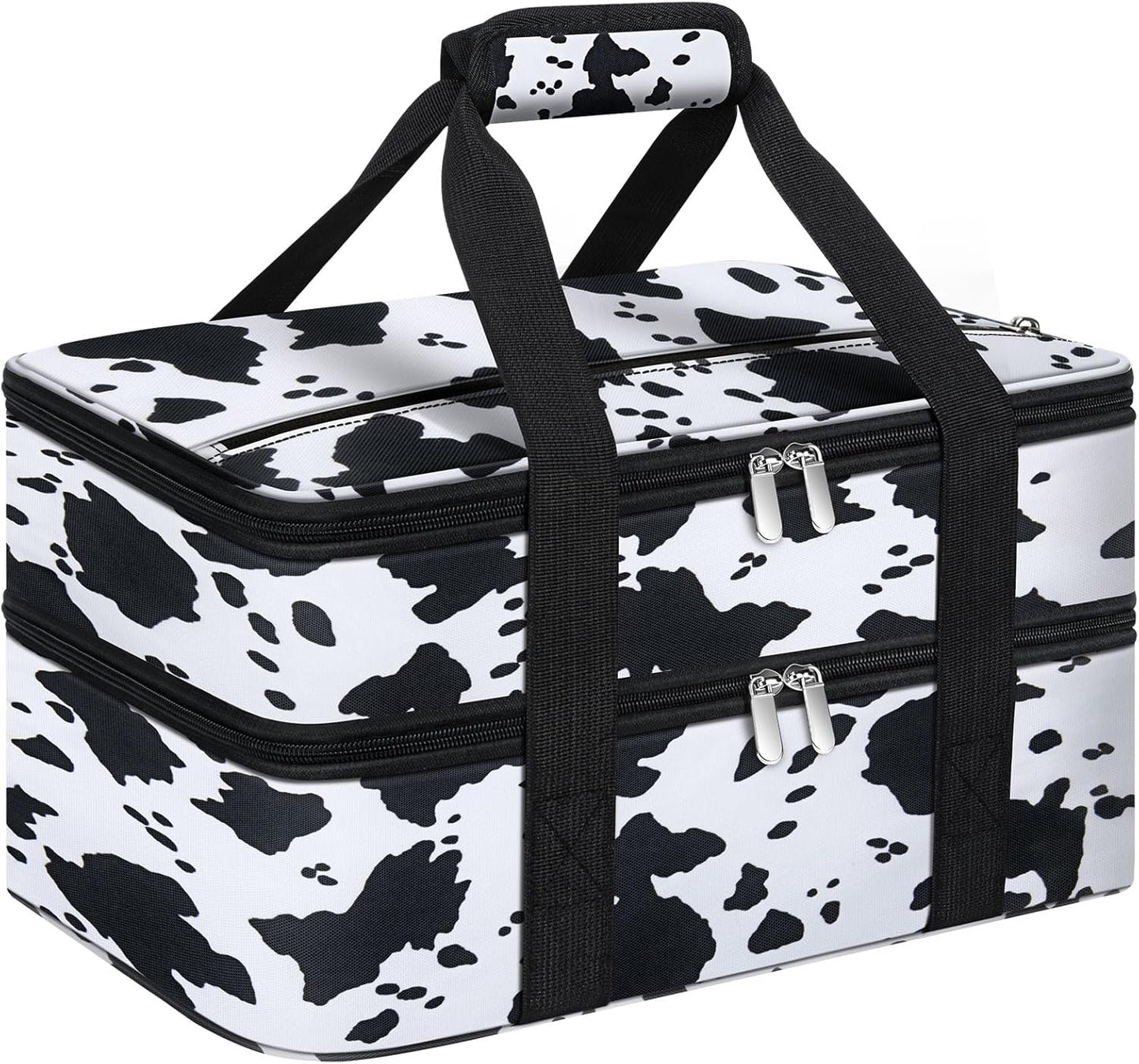 Insulated Casserole Carrier, Portable Casserole Carrier for Hot or Cold Food Lunch Tote Warmer or Cooler Bag, Lasagna Lunch Bag for Potluck Parties- Fits 9" x 13" Baking Dish-Charcoal Grey