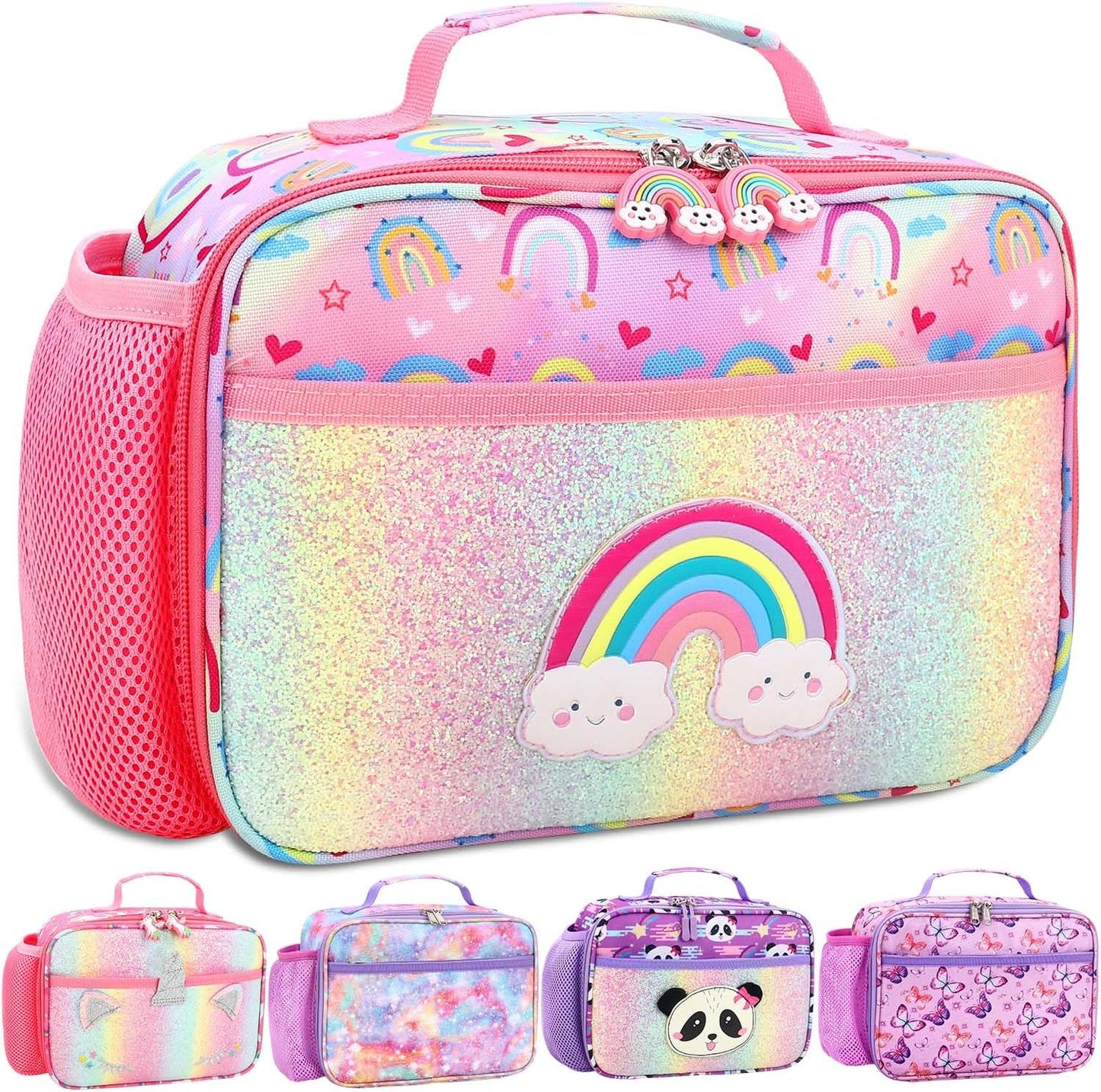 RHCPFOVR Kids Lunch Bag - Insulated Lunch Box for Boys Girls,Washable Lunch Bag and Reusable Toddler Leak-proof Lunchbox for School and Daycare - Colors B