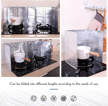 2 Pieces Splatter Guards for Frying Stove Splatter Guard Anti Oil Barrier Nonstick Aluminum Oil Shield Guard for Kitchen Cooking Guard