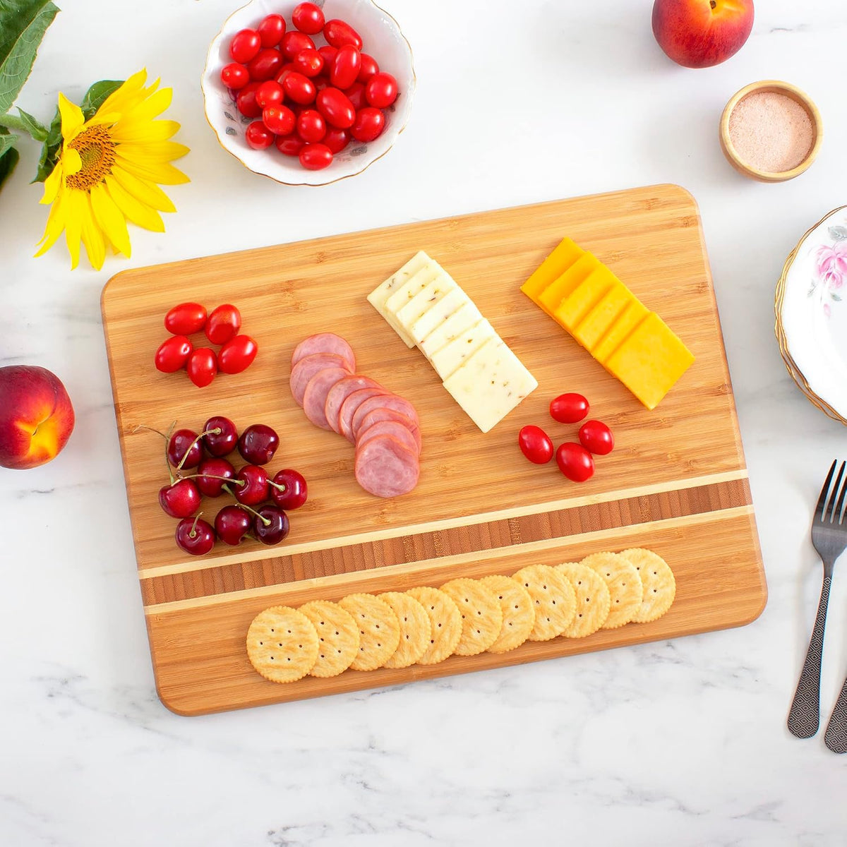 Totally Bamboo Barbados Small Bamboo Cutting Board, 9 x 6.5 Inches