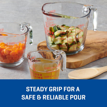 Anchor Hocking Measuring Cup Set (2-Piece, 2-Cup & 4-Cup, dishwasher safe)