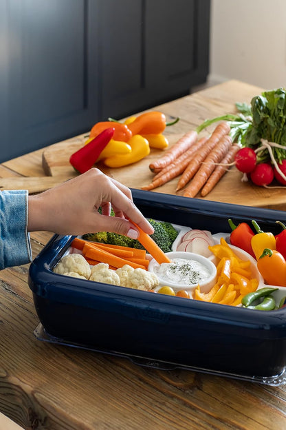 Fancy Panz Deviled Egg Tray - Portable Deviled Egg Carrier Insert Holds 20 Eggs - Fits Strawberries, Stuffed Mushrooms & More - Reusable Serving Tray for Parties & Potlucks