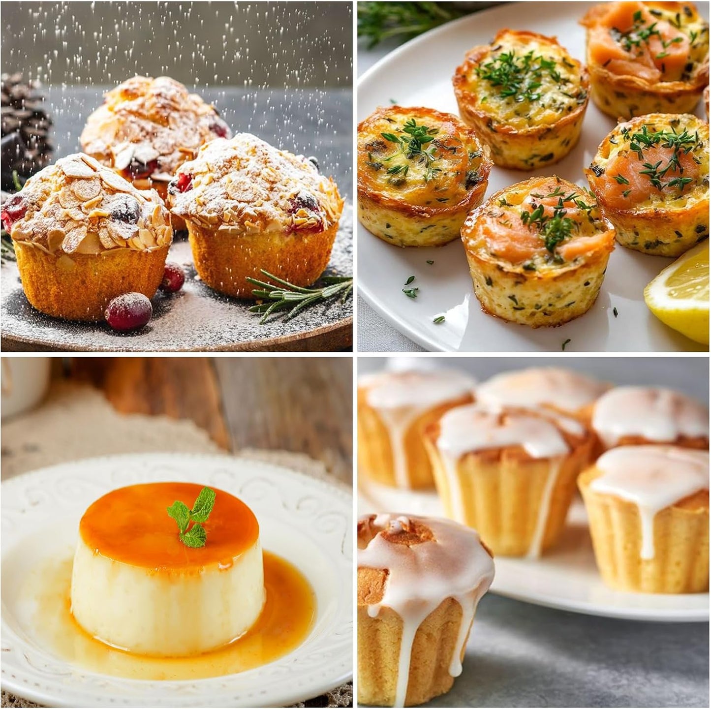 Silicone Egg Bite Molds 2 Pack Air Fryer Muffin Baking Pans Nonstick Silicone Muffin Trays for Baking Mini Muffins Eggs Bites Tart Mini Cupcake Brownie Quiche