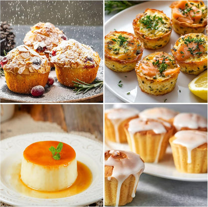 Silicone Egg Bite Molds 2 Pack Air Fryer Muffin Baking Pans Nonstick Silicone Muffin Trays for Baking Mini Muffins Eggs Bites Tart Mini Cupcake Brownie Quiche