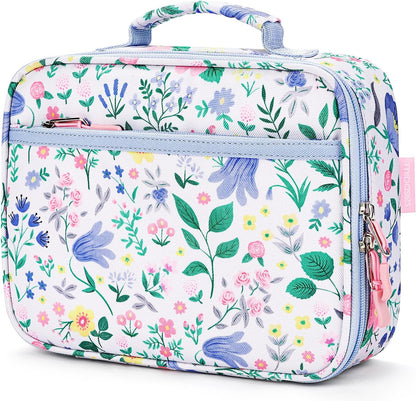 mibasies Kids Lunch Box for Girls Toddler, Insulated and Reusable Lunch Bag for School, Pink Rainbow