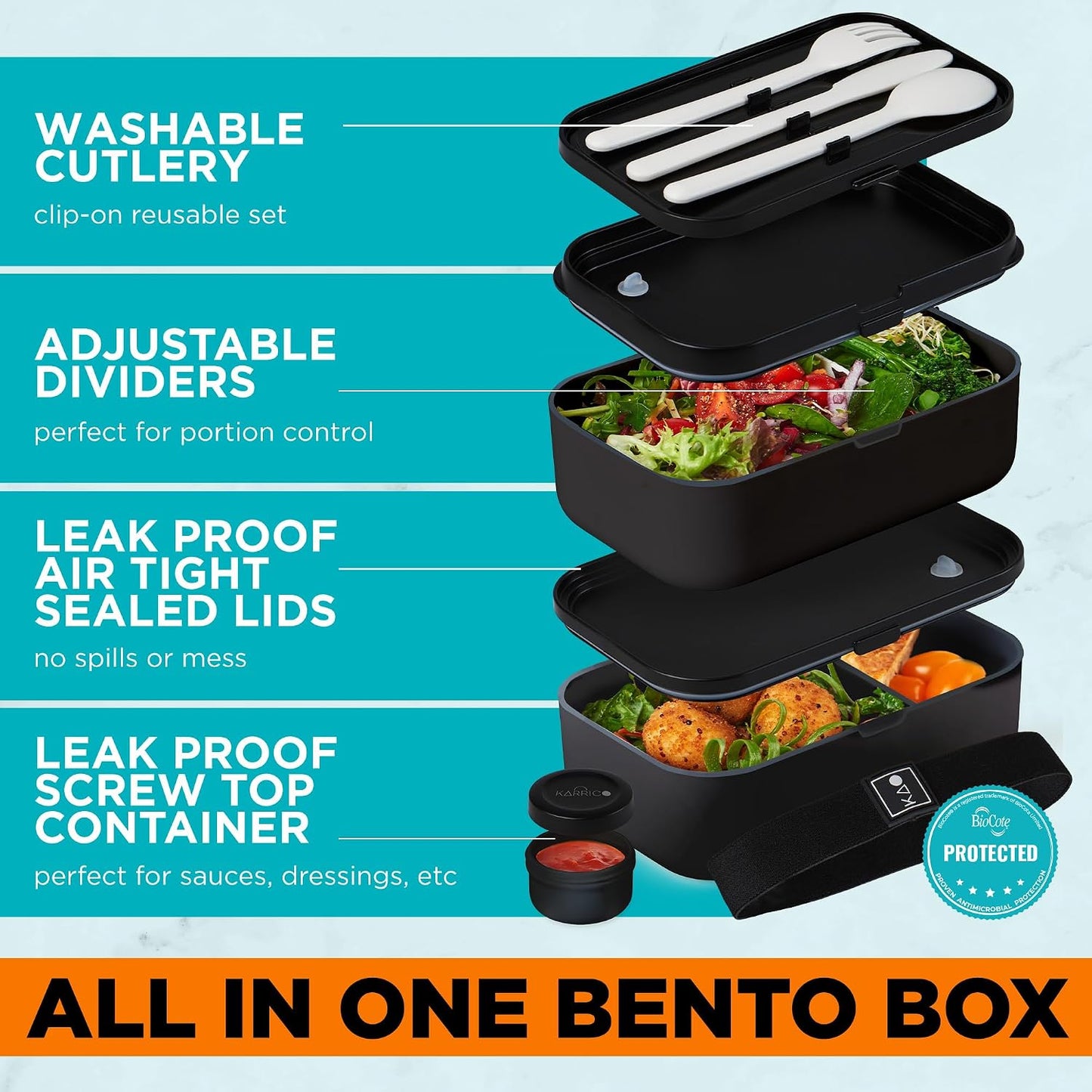 Double Premium Bento Box Adult, 67 fl oz BPA-Free - Cream Stackable Lunch Box with Leak-Proof Lids & Dividers, Perfect for Meal Prep, Lunches & Portion Control