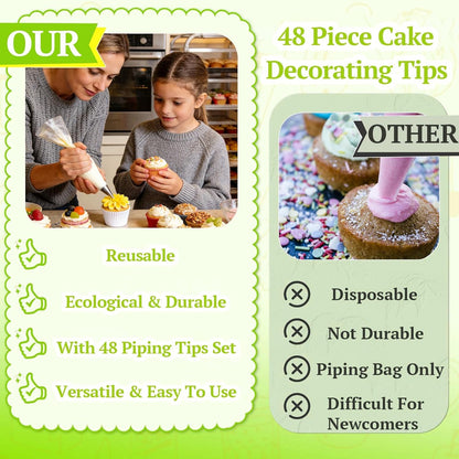 Hendiy Piping Tips Set, 48 Cake Decorating Tip
